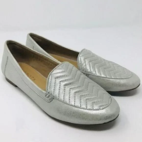Talbots womans metallic silver suede slip on slipper 6M BoxB - Picture 3 of 7